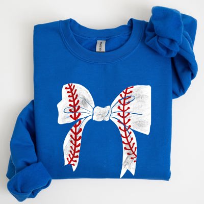 Baseball Bow Mom Mother's Day Cozy Vintage Style Soft Brushed Fleece Premium Sweatshirt
