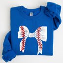  Baseball Bow Mom Mother's Day Cozy Vintage Style Soft Brushed Fleece Premium Sweatshirt