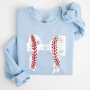 Small Light Blue Baseball Bow Mom Mother's Day Cozy Vintage Style Soft Brushed Fleece Premium Sweatshirt