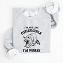 XXL Ash Light Gray I'm Not Like Other Girls Raccoon Meme Humor Graphic Premium Limited Edition Sweatshirt