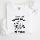 Large White I'm Not Like Other Girls Raccoon Meme Humor Graphic Premium Limited Edition Sweatshirt