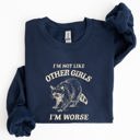 Medium Navy I'm Not Like Other Girls Raccoon Meme Humor Graphic Premium Limited Edition Sweatshirt