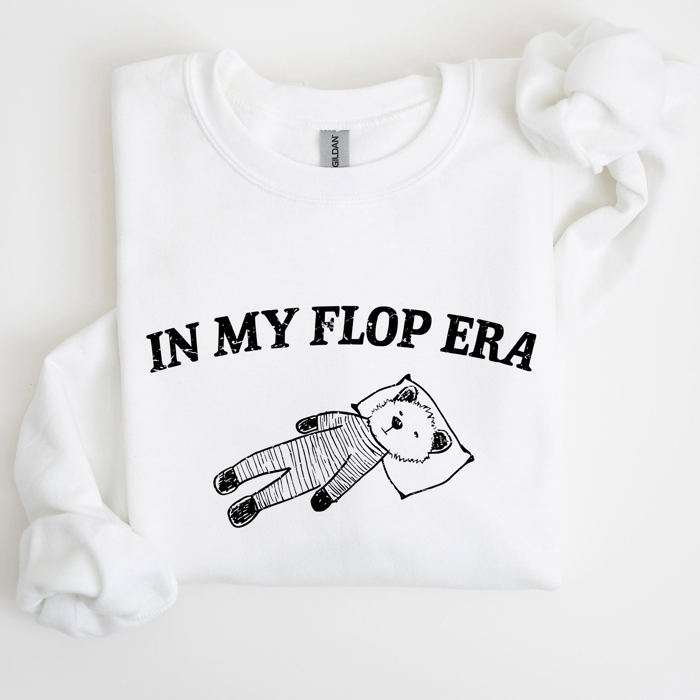 In My Flop Era Bear Meme Aesthetic Signature Edition Cozy Vintage Playful Premium Sweatshirt
