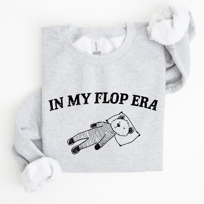In My Flop Era Bear Meme Aesthetic Signature Edition Cozy Vintage Playful Premium Sweatshirt