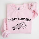 Large Light Pink In My Flop Era Bear Meme Aesthetic Signature Edition Cozy Vintage Playful Premium Sweatshirt
