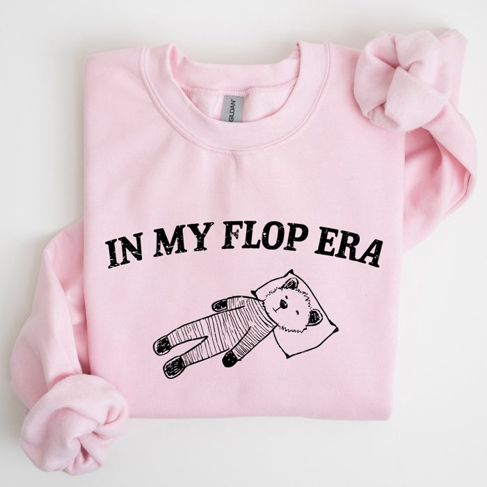 In My Flop Era Bear Meme Aesthetic Signature Edition Cozy Vintage Playful Premium Sweatshirt