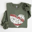  Baseball Heart Mom Mother's Day Celebration For Baseball Lovers Graphic Sweatshirt