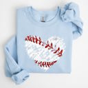 XXXL Light Blue Baseball Heart Mom Mother's Day Celebration For Baseball Lovers Graphic Sweatshirt