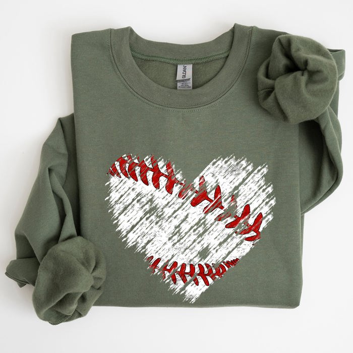Baseball Heart Mom Mother's Day Celebration For Baseball Lovers Graphic Sweatshirt