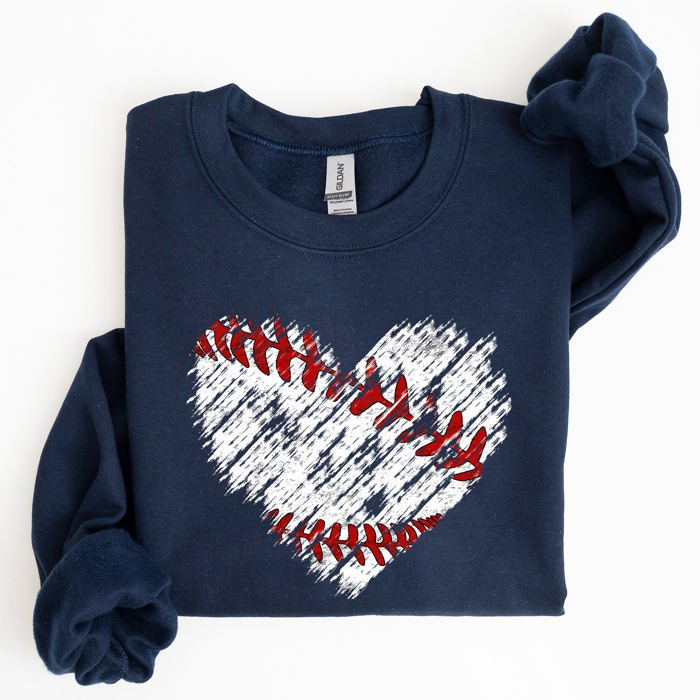 Baseball Heart Mom Mother's Day Celebration For Baseball Lovers Graphic Sweatshirt