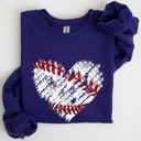 XL Purple Baseball Heart Mom Mother's Day Celebration For Baseball Lovers Graphic Sweatshirt
