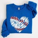 Medium Royal Blue Baseball Heart Mom Mother's Day Celebration For Baseball Lovers Graphic Sweatshirt