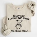 XXXL Sand Laugh Too Hard Pee Myself Pig Meme Graphic Illustration Hilarious Pig Meme Design For Laugh Lovers Sweatshirt