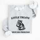  Little Treats Solve Big Problems Raccoon Meme Aesthetic Funny Edition Sweatshirt