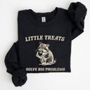  Little Treats Solve Big Problems Raccoon Meme Aesthetic Funny Edition Sweatshirt