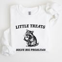 XXXL White Little Treats Solve Big Problems Raccoon Meme Aesthetic Funny Edition Sweatshirt
