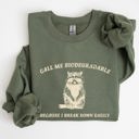 XXXL Military Green Biodegradable Mental Health Meme Eco Conscious Awareness Design Celebrating Compassion And Sustainability Sweatshirt