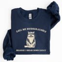 Small Navy Biodegradable Mental Health Meme Eco Conscious Awareness Design Celebrating Compassion And Sustainability Sweatshirt