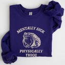 XXL Purple Mentally Sick Physically Thicc Frog Toad Meme, Graphic For Meme Lovers Sweatshirt