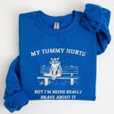 Medium Royal Blue My Tummy Hurts Raccoon Meme Relatable Humor For Cozy Comfort All Day Laughs Sweatshirt