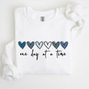 XXXL White One Day At A Time Mental Health Wellness Hearts Supportive Wellbeing Message Sweatshirt