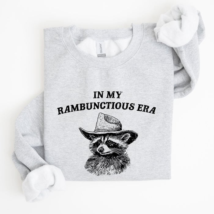 Rambunctious Era Raccoon Meme Aesthetic Funny Pop Culture Icon Cozy Fleece Edition Sweatshirt