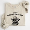 Large Sand Rambunctious Era Raccoon Meme Aesthetic Funny Pop Culture Icon Cozy Fleece Edition Sweatshirt