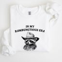 Small White Rambunctious Era Raccoon Meme Aesthetic Funny Pop Culture Icon Cozy Fleece Edition Sweatshirt