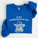 Large Royal Blue Rambunctious Era Raccoon Meme Aesthetic Funny Pop Culture Icon Cozy Fleece Edition Sweatshirt