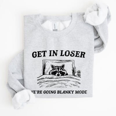 Blanky Mode Raccoon Meme Cartoon Character Pop Culture Reference Internet Meme Sweatshirt