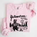  Retro Yellowstone National Park Bear Chipmunk Nature Landscape Illustration Sweatshirt