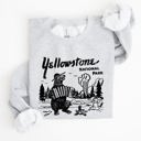 XXXL Ash Light Gray Retro Yellowstone National Park Bear Chipmunk Nature Landscape Illustration Sweatshirt