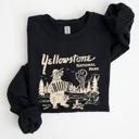 Large Black Retro Yellowstone National Park Bear Chipmunk Nature Landscape Illustration Sweatshirt