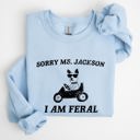 XXXL Light Blue Sorry Ms Raccoon Meme Expression Of Internet Humor And Quirky Reactions Sweatshirt