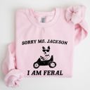 Large Light Pink Sorry Ms Raccoon Meme Expression Of Internet Humor And Quirky Reactions Sweatshirt