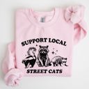  Support Local Street Cats Raccoon Skunk Possum Meme Sweatshirt For Animal Lovers
