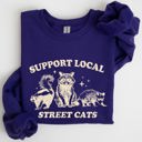  Support Local Street Cats Raccoon Skunk Possum Meme Sweatshirt For Animal Lovers