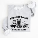 XXL Ash Light Gray Support Local Street Cats Raccoon Skunk Possum Meme Sweatshirt For Animal Lovers