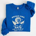  Sweet Girl Anger Issues Cupid Angel Meme Aesthetic Funny Graphic Deluxe Edition Sweatshirt
