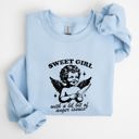 XXXL Light Blue Sweet Girl Anger Issues Cupid Angel Meme Aesthetic Funny Graphic Deluxe Edition Sweatshirt