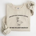 XXXL Sand Toughest Battles Silliest Soldier Goose Meme Aesthetic Humor Premium Cotton Sweatshirt