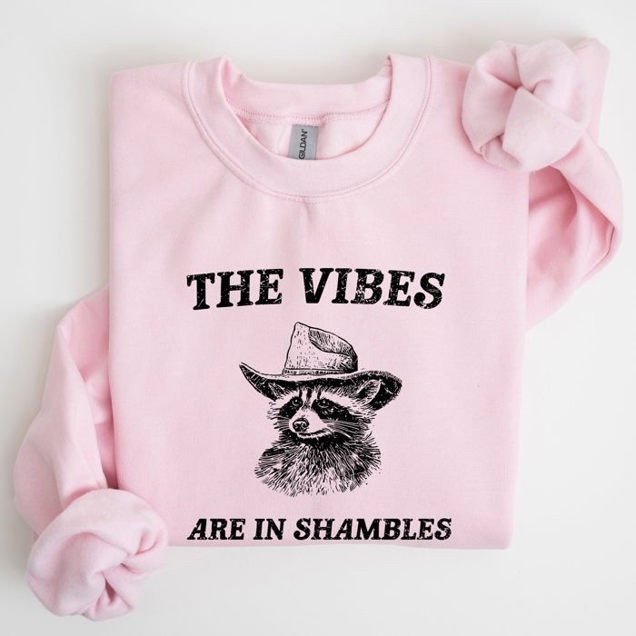 Vibes Are In Shambles Raccoon Meme Collector's Edition Cozy Nights Limited Run Sweatshirt
