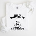 XXXL White Born To Dilly Dally Bear Meme Sweatshirt