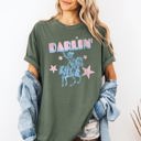  Darlin' Cowgirl Vintage Festival Western Horse Americana Charm Nostalgic Style Comfort Colors Tee