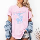 Medium Blossom Light Pink Darlin' Cowgirl Vintage Festival Western Horse Americana Charm Nostalgic Style Comfort Colors Tee
