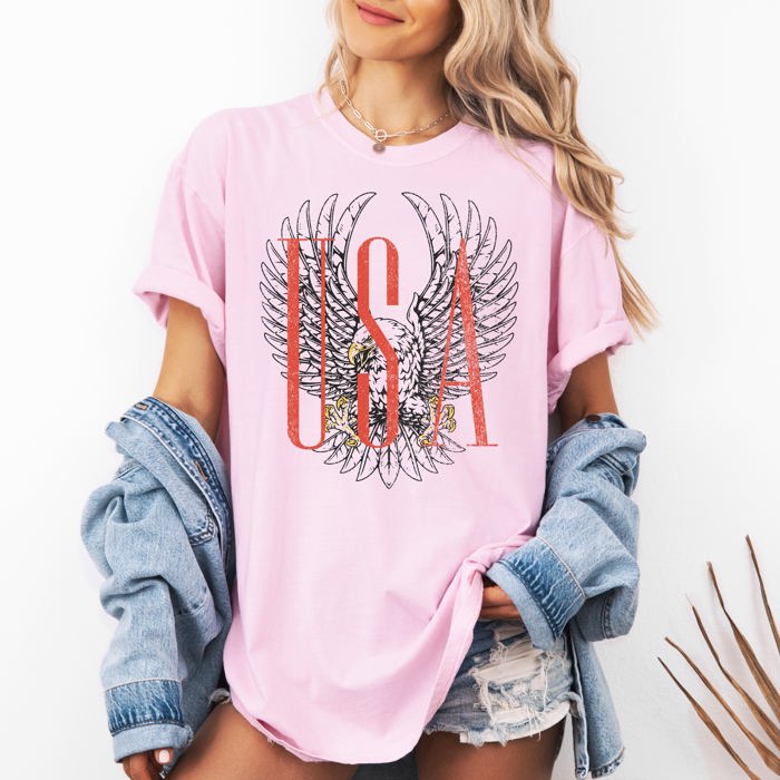 USA Eagle Festival Summer Concert Patriotism Under Wide Open Skies And Canyon Sunsets Comfort Colors Tee