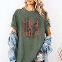 Large Moss Dark Green USA Eagle Festival Summer Concert Patriotism Under Wide Open Skies And Canyon Sunsets Comfort Colors Tee