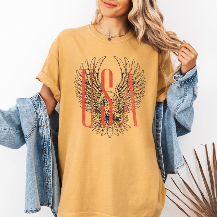 USA Eagle Festival Summer Concert Patriotism Under Wide Open Skies And Canyon Sunsets Comfort Colors Tee
