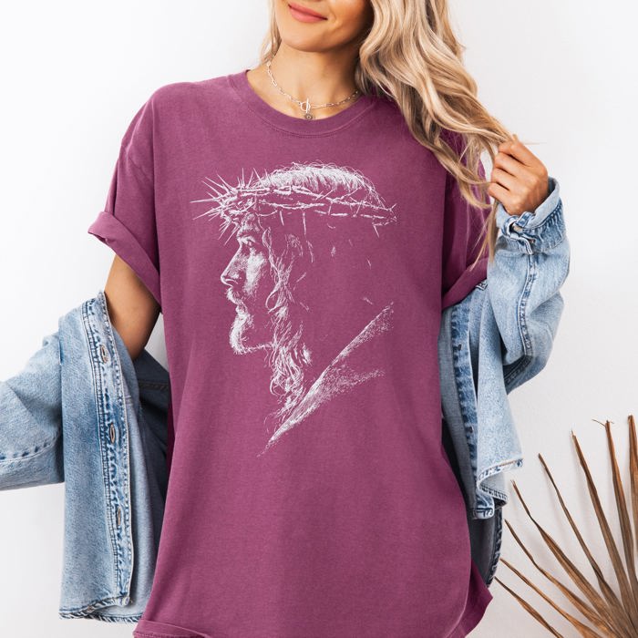 Jesus Silhouette Gospel Message of Hope and Faith for Everyday Wear Comfort Colors Tee