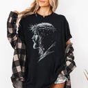 Large Black Jesus Silhouette Gospel Message of Hope and Faith for Everyday Wear Comfort Colors Tee